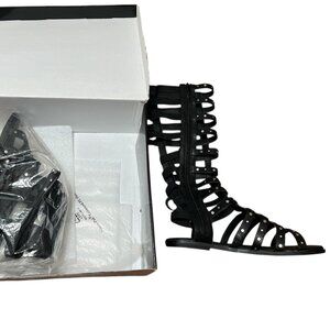 Torrid Black Faux Leather Lace Up Zip Up Gladiator Sandals Women's 10.5WW